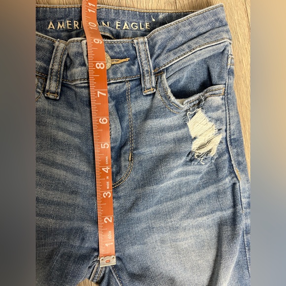 American Eagle Next Level Stretch Hi Rise Jeggings Distressed Size 0 Reg… - Picture 4 of 9